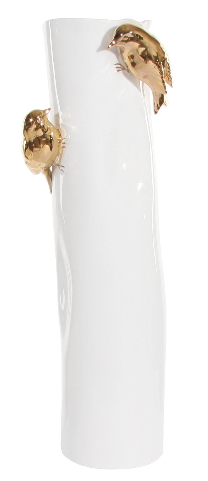 Porcelaine vase w/gold birds 45cm - Country of Origin: Estonia