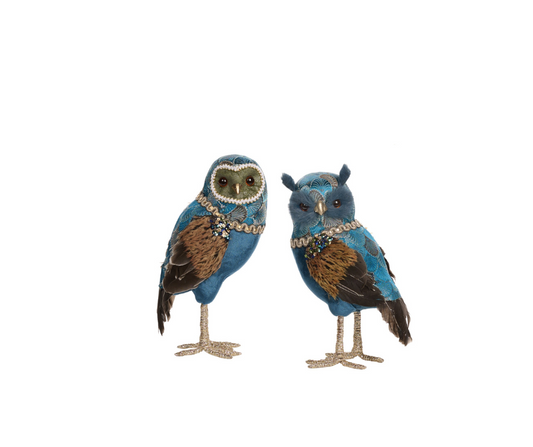 Brocade Plume Owl Figurines 27cm - Country of Origin : Belgium