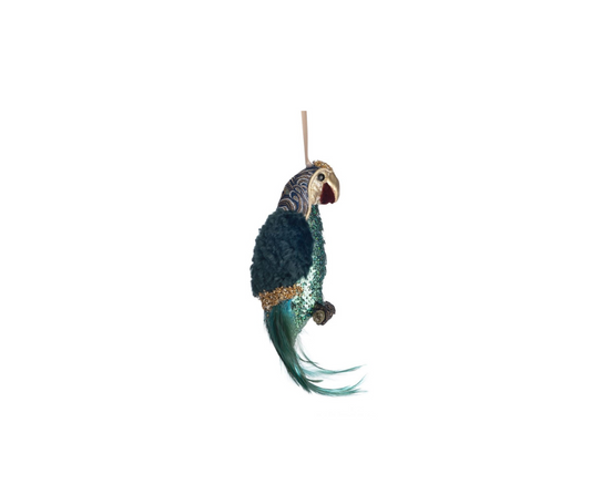 Furry Sequin Parrot Ornament - Country of Origin : Belgium