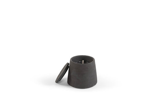 Black Terracotta Outdoor Candle -Rosemary Scent - Small Size - Country of Origin: Belgium