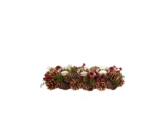 Glass Berry, Ball, and Pinecone Votive Holder - Country of Origin : Belgium