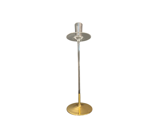 Candle Stick Low - Crystal/Gold - Country of Origin: Czech Republic